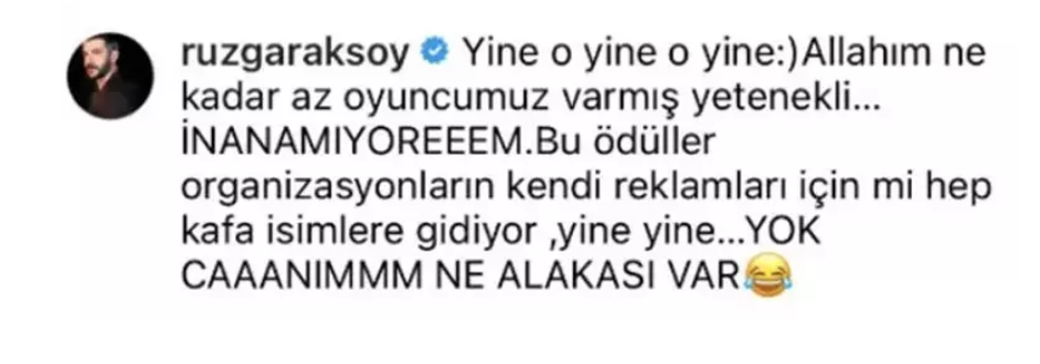 ruzgar aksoy dan serenay sarikaya tepkisi gundem oldu